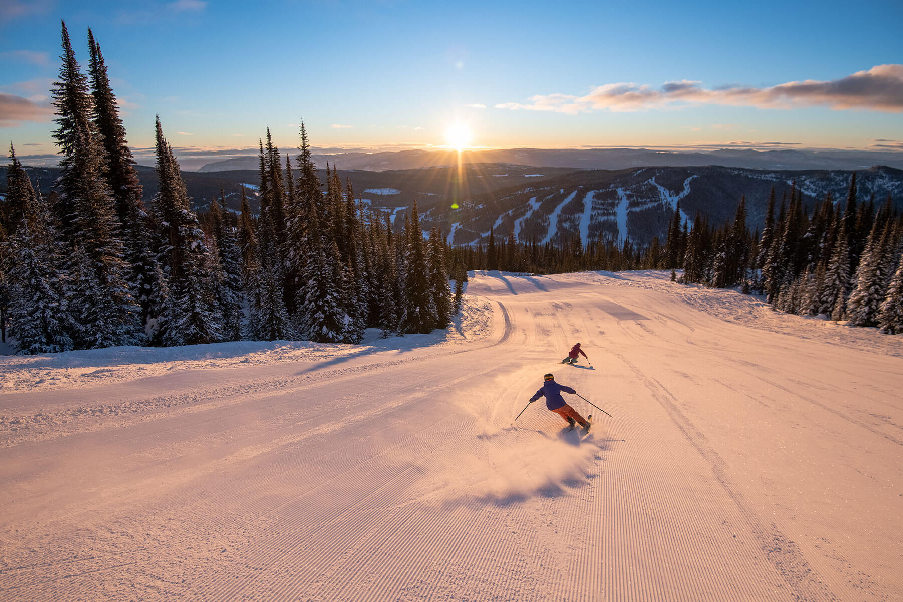 Skiing Fresh Cord at Sun Peaks Resort