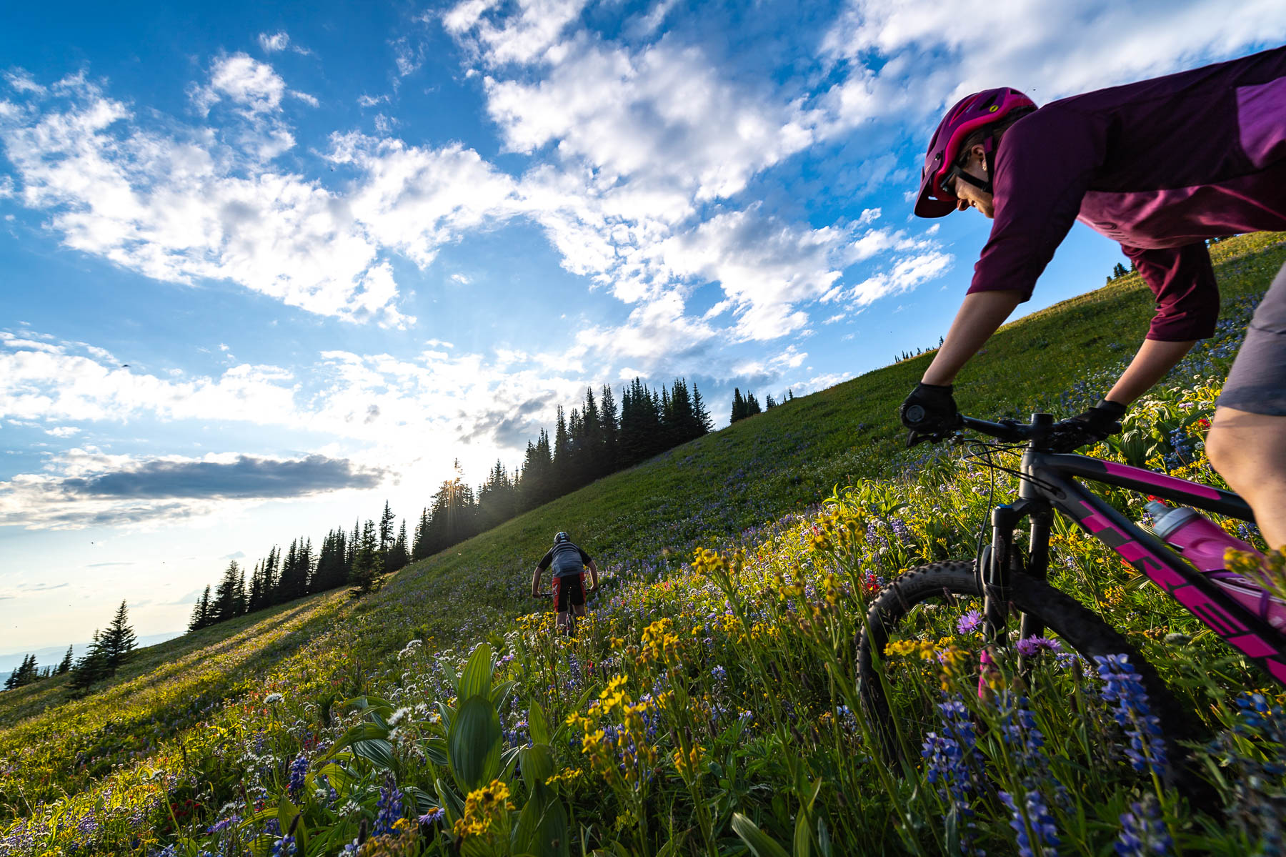 riding out to tod lake in sun peaks