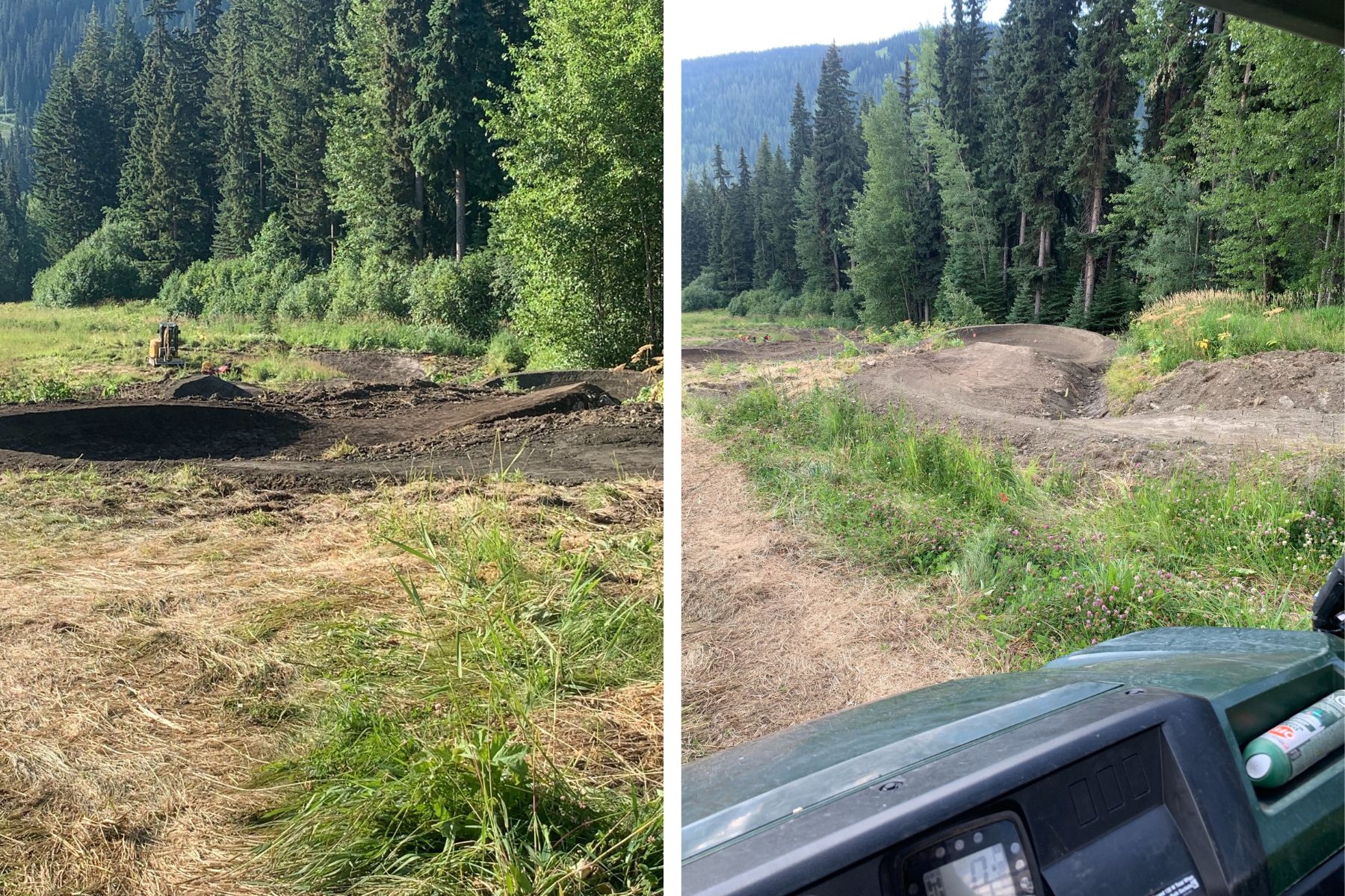 Excavator work on Canada Line trail.