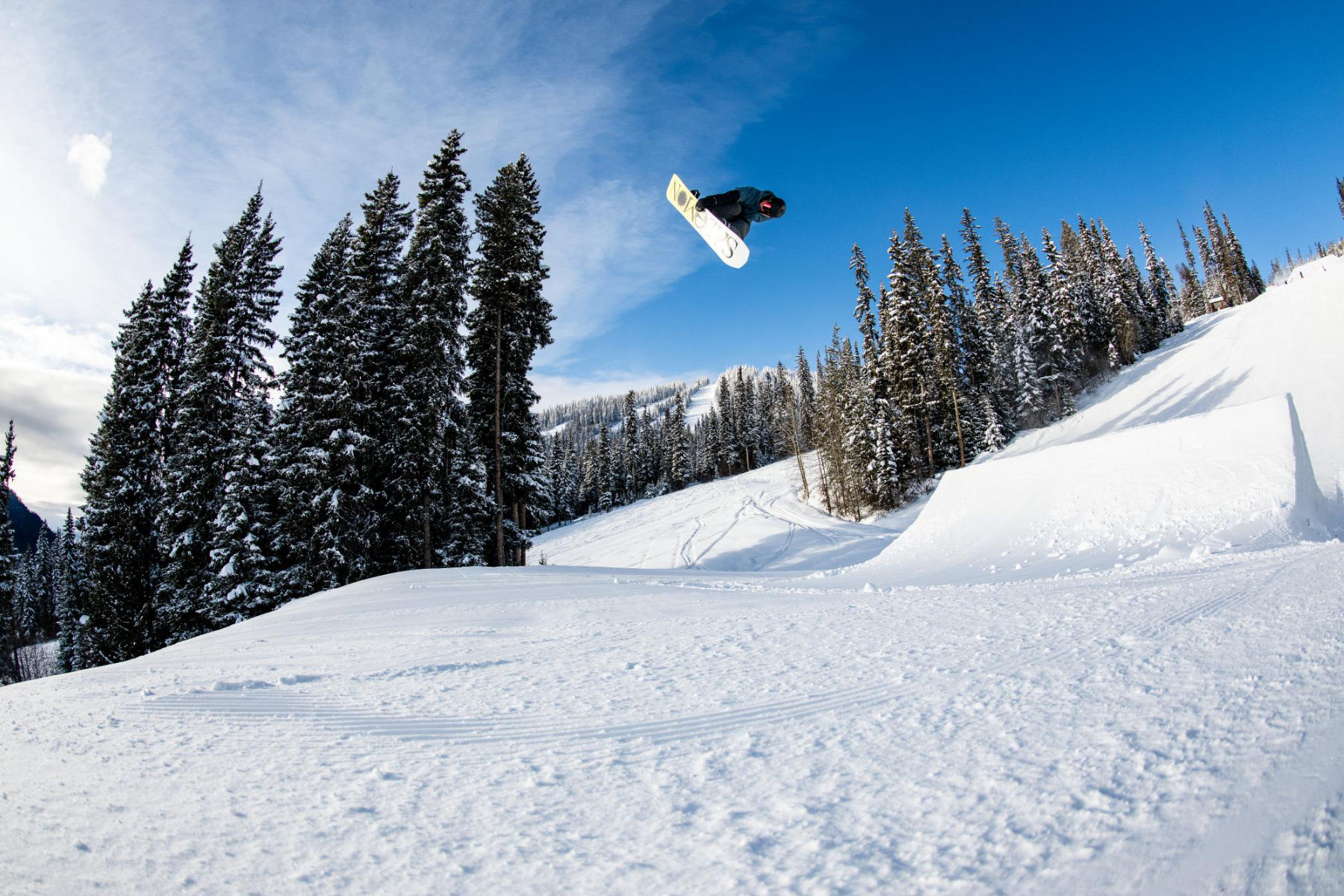 Snowboarder on a jump