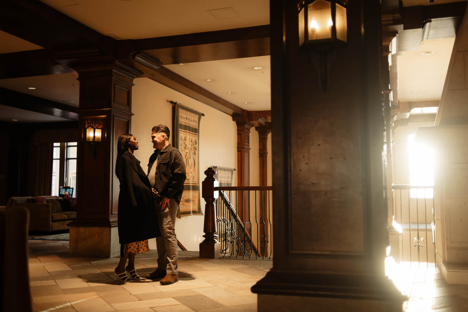 couple going out for dinner in sun peaks